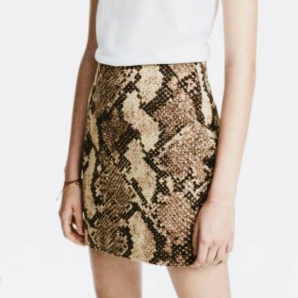 H&M Snakeskin Print Short Mini Skirt 4 - Picture 1 of 7